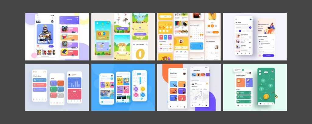 Sample Images of Kids Mobile Applications